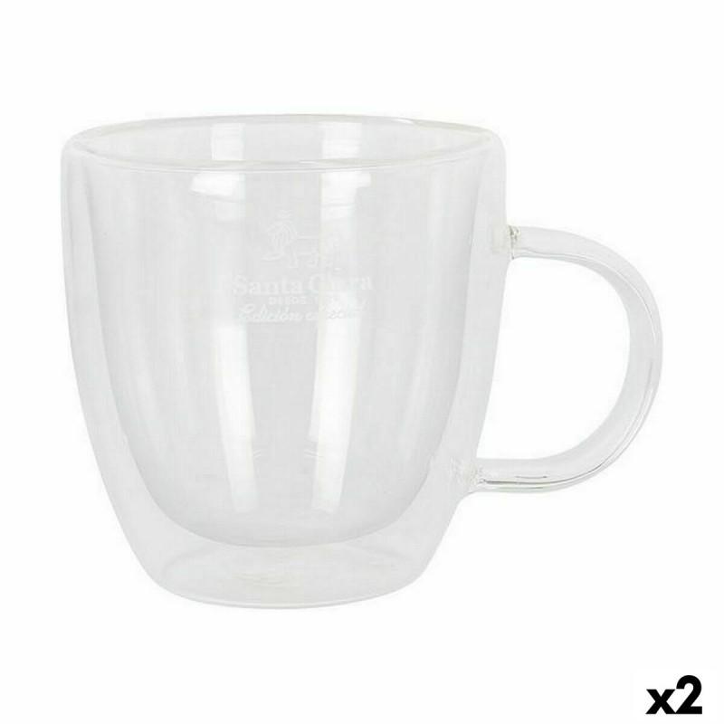 Juego de Tazas Santa Clara Térmica 150 ml Vidrio de Borosilicato 2 Piezas (2 Unidades)