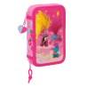 Plumier Doble Trolls Rosa 12.5 x 19.5 x 4 cm (28 piezas)