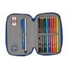 Plumier Doble F.C. Barcelona Azul Granate 12.5 x 19.5 x 4 cm (28 piezas)