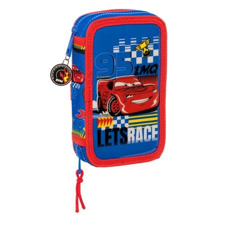 Plumier Doble Cars Race ready Azul 12.5 x 19.5 x 4 cm (28 piezas)