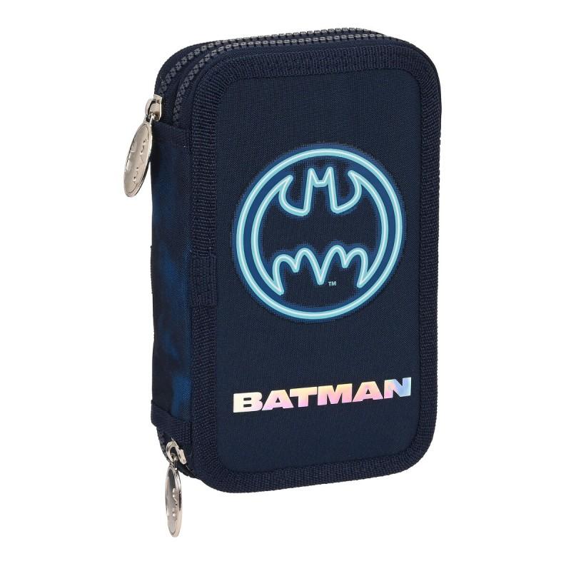 Plumier Doble Batman Legendary Azul marino 12.5 x 19.5 x 4 cm (28 piezas)