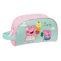 Neceser Escolar Peppa Pig Ice cream Rosa Menta 26 x 16 x 9 cm