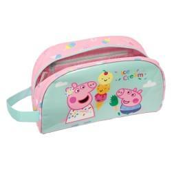 Neceser Escolar Peppa Pig Ice cream Rosa Menta 26 x 16 x 9 cm