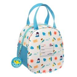 Portameriendas Térmico Baby Shark Surfing Azul Blanco 19 x 22 x 14 cm