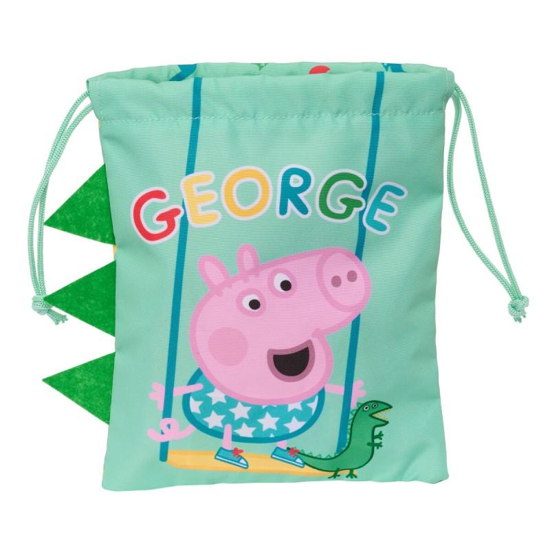 Portameriendas Peppa Pig 20 x 25 x 1 cm Saco Menta