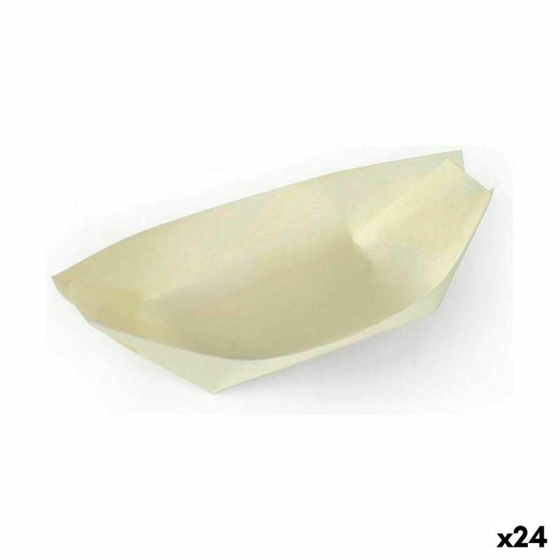 Set de Cuencos Algon Desechables Madera 10 Piezas 12,5 cm (24 Unidades)