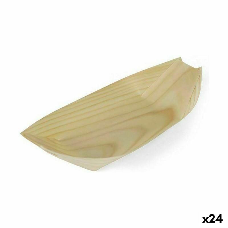 Set de Cuencos Algon Desechables Madera 4 Piezas 23 cm (24 Unidades)