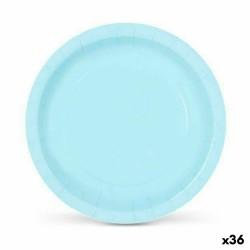 Set de Platos Algon Desechables Cartón Azul 10 Piezas 20 cm (36 Unidades)