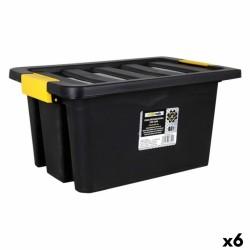 Caja Organizadora Apilable Dem Brico Con Tapa 40 L 52 x 35 x 26 cm (6 Unidades)