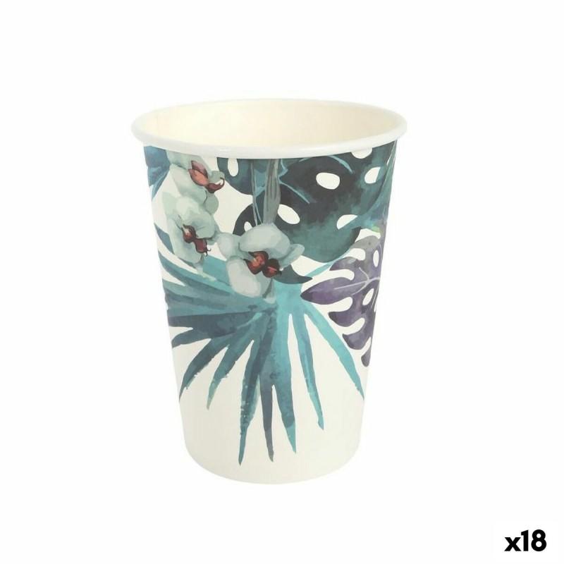 Set de Vasos Algon Desechables Cartón Tropical 8 Piezas 330 ml (18 Unidades)