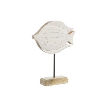 Figura Decorativa Home ESPRIT Blanco Natural Pez Mediterráneo 18 x 5 x 24 cm