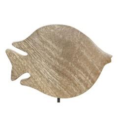 Figura Decorativa Home ESPRIT Blanco Natural Pez Mediterráneo 18 x 5 x 24 cm