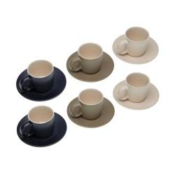 Juego de 6 Tazas de Té con Plato Versa Tashi Gres