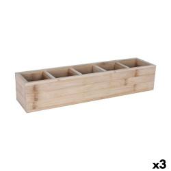 Organizador para Cubiertos Viejo Valle Bambú 39 x 10 x 8 cm (3 Unidades)