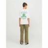 Camiseta de Manga Corta Infantil Jack & Jones Jorcole Back Print Blanco Verde