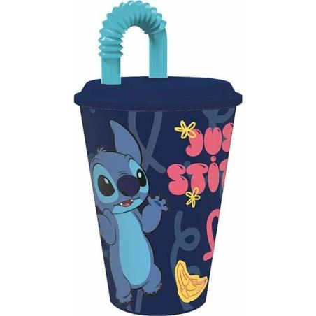 Vaso con Pajita Stitch Palms 430 ml