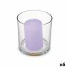 Vela Perfumada 10 x 10 x 10 cm (6 Unidades) Vaso Lavanda