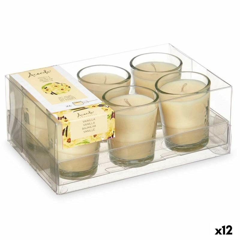 Set de Velas Perfumadas 16 x 6,5 x 11 cm (12 Unidades) Vaso Vainilla