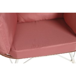 Sillón de jardín DKD Home Decor 99 x 71 x 147 cm Metal Terracota ratán sintético Blanco