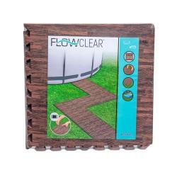 Suelo protector para piscinas desmontables Bestway 50 x 50 cm Madera