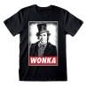 Camiseta de Manga Corta Unisex Willy Wonka Wonka Negro