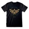 Camiseta de Manga Corta Unisex The Legend of Zelda Hyrule Kingdom Crest Negro