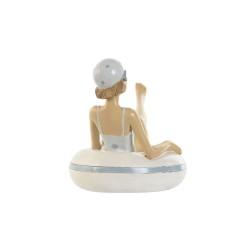 Figura Decorativa Home ESPRIT Blanco Azul cielo Mediterráneo 17,5 x 10 x 10,5 cm (2 Unidades)