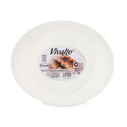 Plato Llano Blanco Vidrio 30,5 x 3 x 26 cm (18 Unidades)