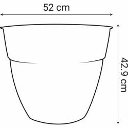 Maceta EDA Gris Ø 52 cm Gris oscuro Plástico Redondo Moderno