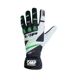 Guantes de Karting OMP KS-3 MY2018 XXS kart Blanco Negro Verde