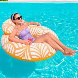 Sillón Hinchable para Piscina Bestway Deluxe 118 x 117 cm Naranja