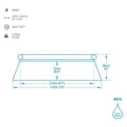 Piscina Hinchable Bestway 305 x 66 cm Azul Blanco 3200 L