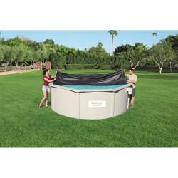 Cubrepiscinas Bestway Ø 401 cm Negro Gris