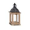 Farol Negro Natural Madera 13 x 29 x 13 cm Rejilla (6 Unidades)