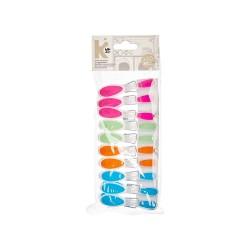 Pinzas para la Ropa Multicolor Silicona Plástico 10 Piezas Set (24 Unidades)