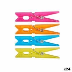 Pinzas para la Ropa Multicolor Plástico 24 Piezas Set (24 Unidades)