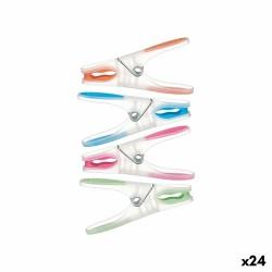 Pinzas para la Ropa Multicolor Silicona Plástico 20 Piezas Set (24 Unidades)