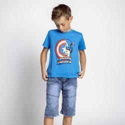 Camiseta de Manga Corta Infantil The Avengers Azul