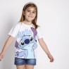 Camiseta de Manga Corta Infantil Stitch Blanco