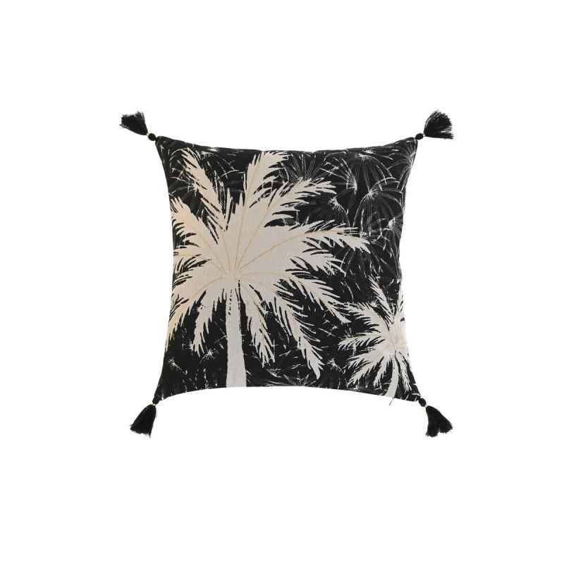 Cojín Home ESPRIT Negro Boho Palmera 45 x 5 x 45 cm