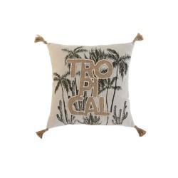 Cojín Home ESPRIT Beige Natural Tropical Boho 45 x 5 x 45 cm