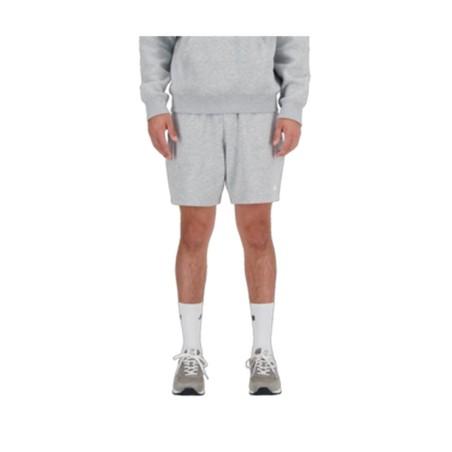 Pantalones Cortos Deportivos para Hombre New Balance ESSENTIALS FRENCH TERY SHORT 7 MS41520  Gris