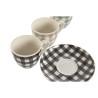 Juego de 6 Tazas con Plato Home ESPRIT Verde Beige Gris Porcelana 90 ml