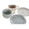 Juego de Tazas con Platos Home ESPRIT Azul Beige Metal Dolomita 180 ml (2 Unidades)