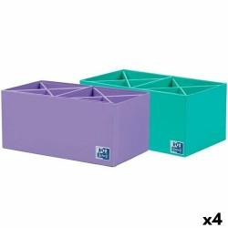 Set de Cajas Organizadoras Apilables Oxford Cartón 115 x 11 cm (4 Unidades) 2 Piezas