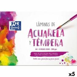 Papel de acuarela Oxford 6 Hojas 300 g/m² (5 Unidades)