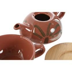 Tetera Home ESPRIT Blanco Beige Terracota Rosa claro Dolomita 750 ml (2 Unidades)