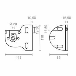 Soporte para toldo Micel TLD03 Blanco 11,3 x 8,5 x 11 cm Eje 2 Piezas