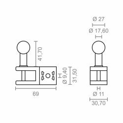 Soporte para toldo Micel TLD01 Blanco 6,9 x 3,07 x 7,32 cm Barandilla 2 Piezas