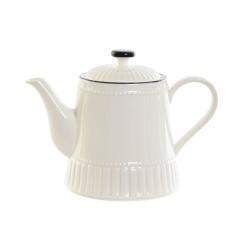 Tetera Home ESPRIT Blanco Negro Porcelana 1 L